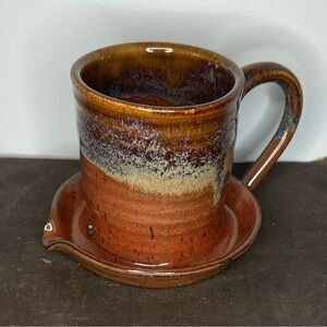 Handcrafted Ceramic Mug with Saucer